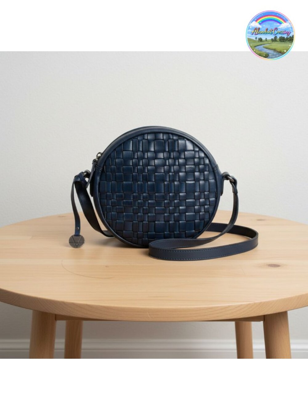 Genuine Leather Round Crossbody Sling Bag for Women